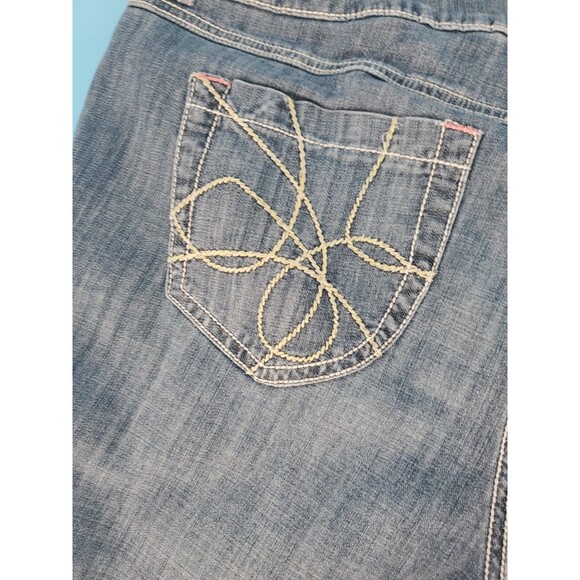 Womens Denim Shorts Sz 20 Embroidery Stacked Waist Light Wash High Waist - Picture 13 of 13